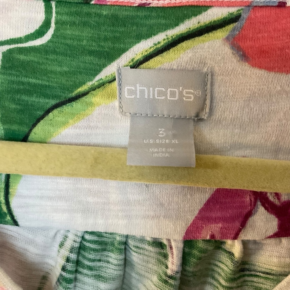 Chico’s Floral Print Button Front Top Size 3 (XL) – Cotton Modal Lightweight - Picture 3 of 9
